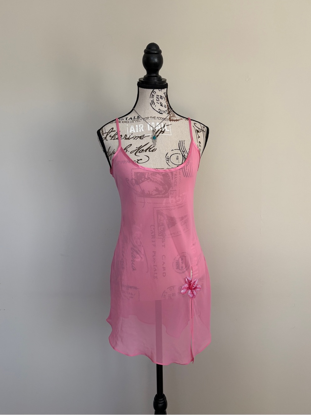 Y2K 2000’s La Senza Pink Sheer Girly Slip Dress